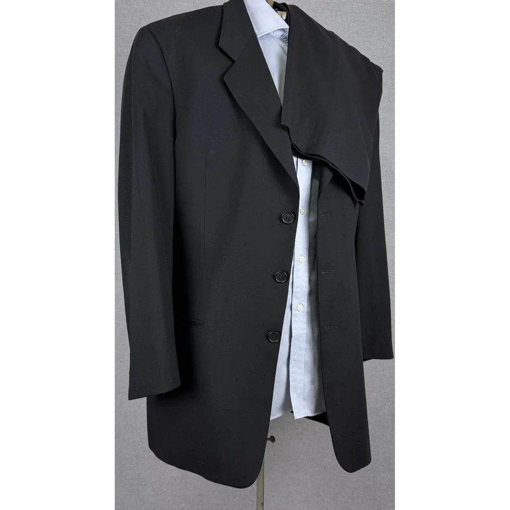 Giorgio Armani Le Collezioni Vintage 2pc Suit Black 42L 34x30 Made in Italy